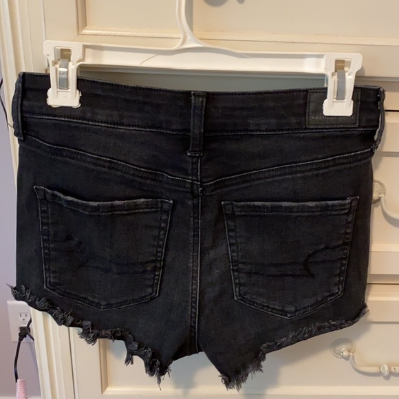 Black Ripped Jean Shorts - Picture 2 of 2